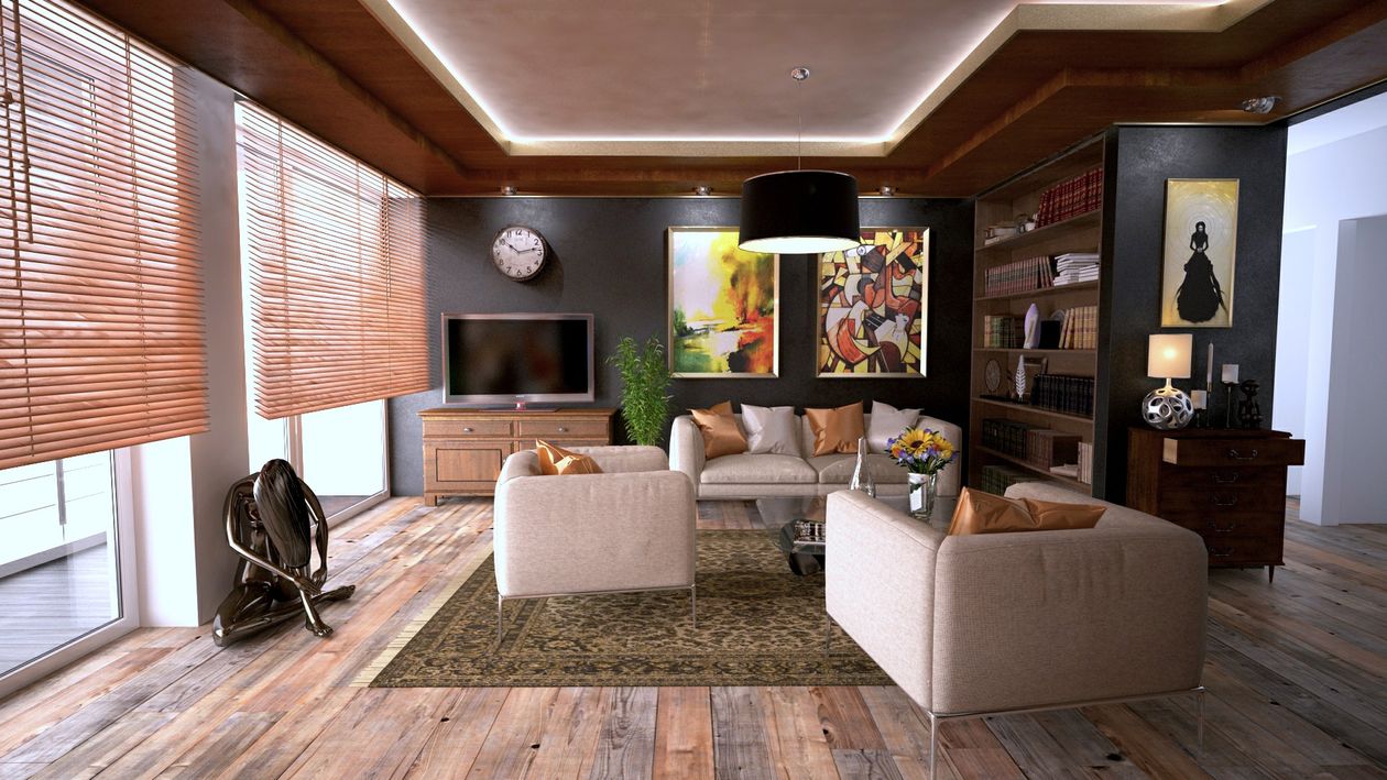 A bright, modern, but completely empty and sterile apartment living room, representing an impersonal rental space without character.